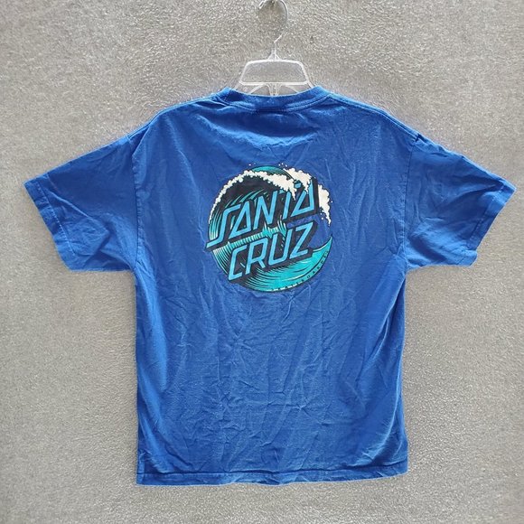 VINTAGE Santa Cruz Men Shirt Medium Blue Logo‎ Waves Graphic Adult Tee - Picture 6 of 7